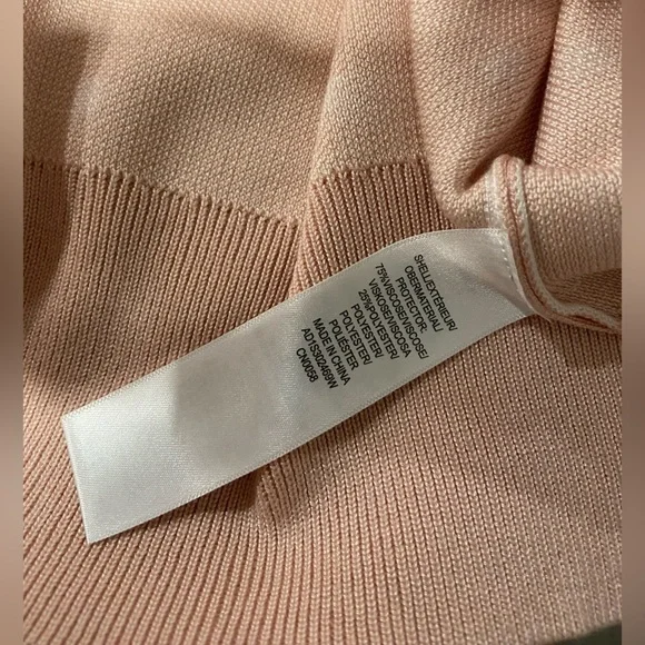 NWT Adrianna Papell Size 3X Pink White Polka Dot Knit Puff Sleeve Crew Sweater - Picture 7 of 12